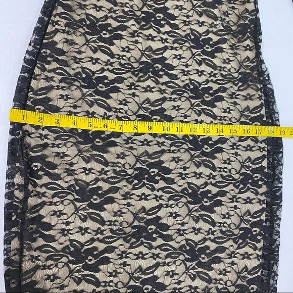 AUW Black Scoop Neck Bodycon Lace Dress Size Large - Picture 3 of 8